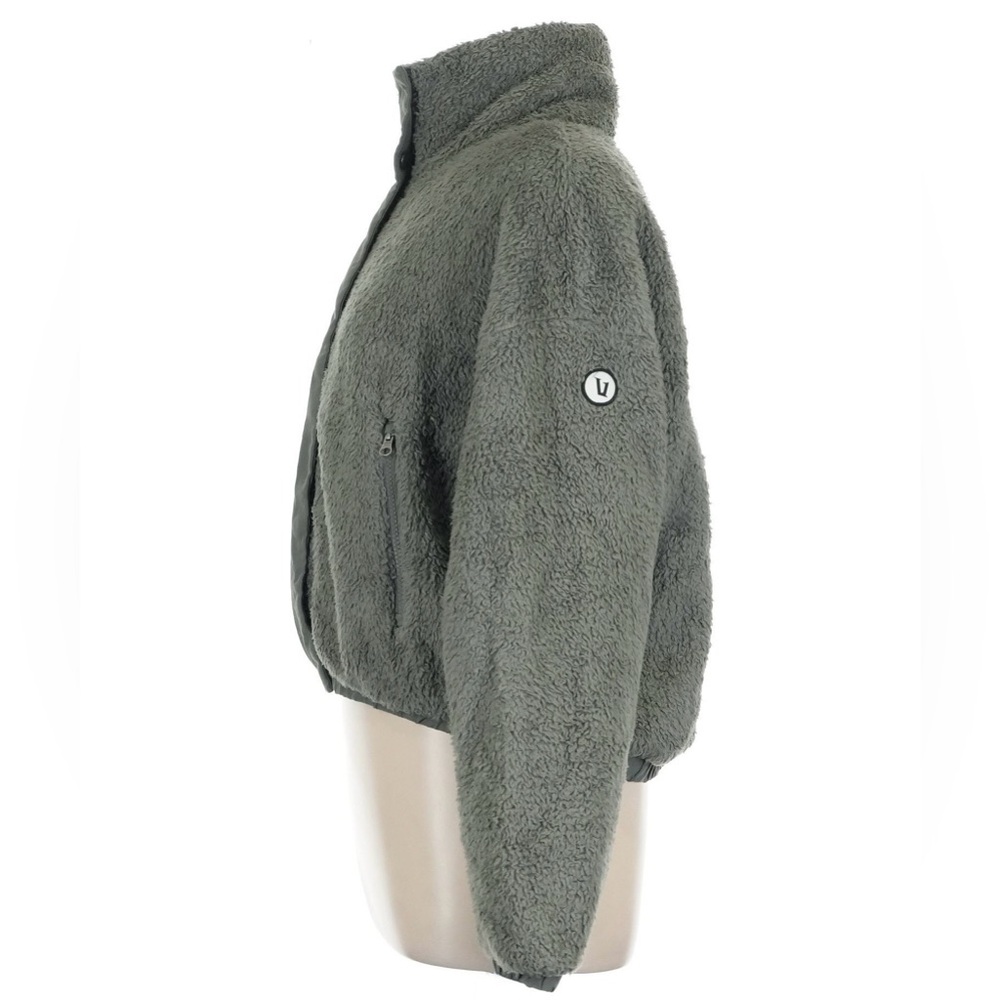 Vuori Cozy Sherpa Jacket High Pile Fleece Full Zip Dusty Pine Green Medium